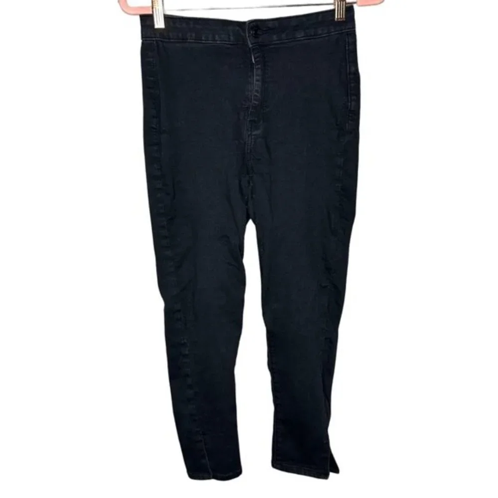 We The Free People Riley Slit Hem Skinny Jeans‎ Abyss Black Sz 28